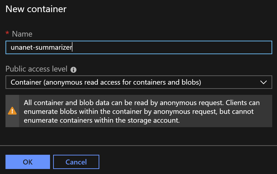 providing information on the storage container