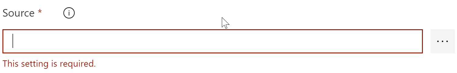 the empty source with an ellipsis to indicate more options